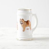 Chow Chow cartoon illustratie Bierpul (Voorkant rechts)
