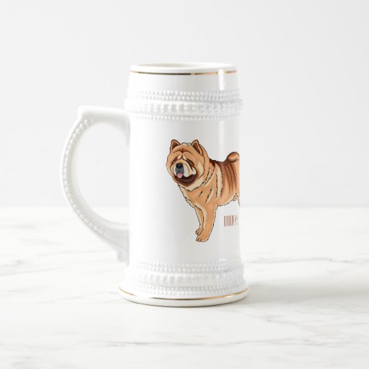 Chow Chow cartoon illustratie Bierpul (Links)