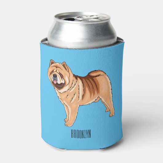 Chow Chow cartoon illustratie Blikjeskoeler (Blikje Voorkant)