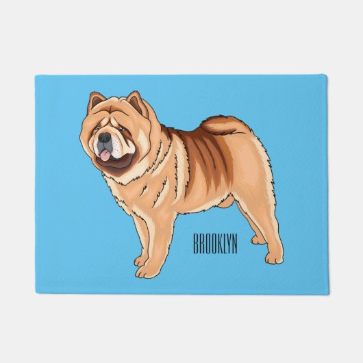 Chow Chow cartoon illustratie Deurmat (Voorkant)