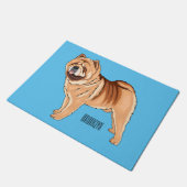 Chow Chow cartoon illustratie Deurmat (Schuin)