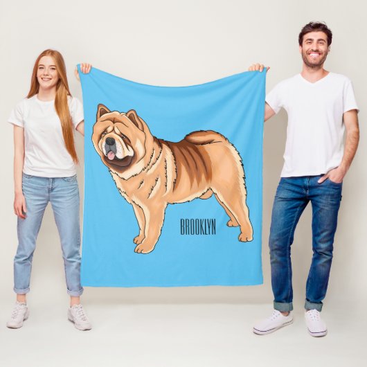 Chow Chow cartoon illustratie Fleece Deken (In situ)