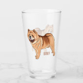 Chow Chow cartoon illustratie Glas (Achterkant)