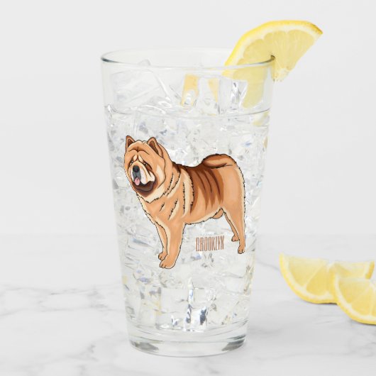 Chow Chow cartoon illustratie Glas (Achterkant ijs)