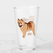 Chow Chow cartoon illustratie Glas (Voorkant)