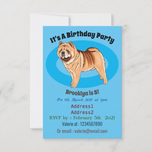 Chow Chow cartoon illustratie Kaart (Voorkant)