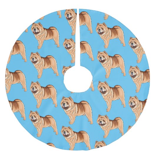 Chow Chow cartoon illustratie Kerstboom Rok (Voorkant)