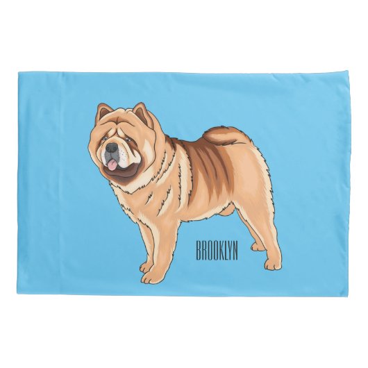 Chow Chow cartoon illustratie Kussensloop (Achterkant)
