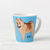 Chow Chow cartoon illustratie Latte Mok (Rechterhoek)