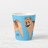 Chow Chow cartoon illustratie Latte Mok (Voorkant)