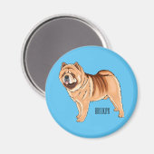 Chow Chow cartoon illustratie Magneet (Voorkant / Achterkant)