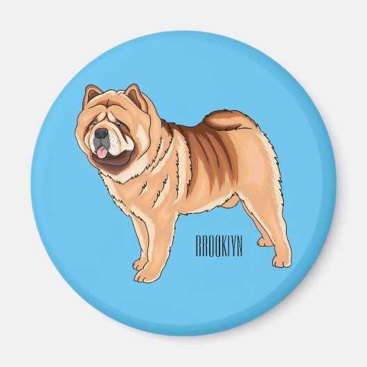 Chow Chow cartoon illustratie Magneet (Voorkant)