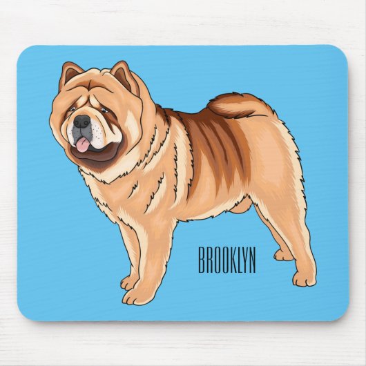 Chow Chow cartoon illustratie Muismat (Voorkant)