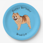 Chow Chow cartoon illustratie Papieren Bordje (Voorkant)