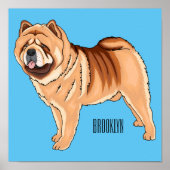 Chow Chow cartoon illustratie Poster (Voorkant)