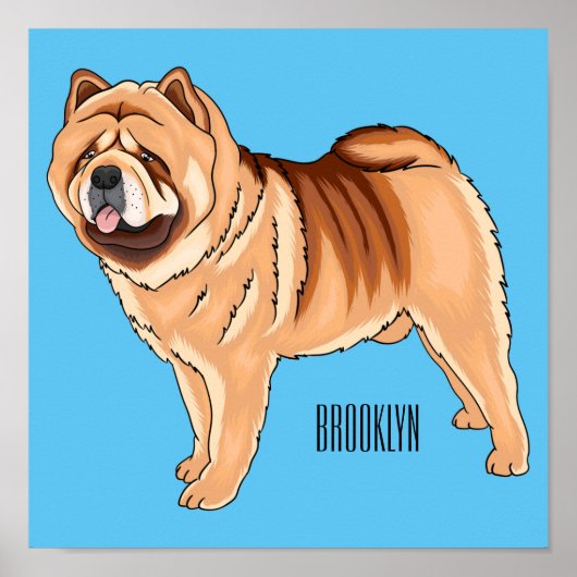 Chow Chow cartoon illustratie Poster (Voorkant)