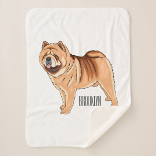Chow Chow cartoon illustratie Sherpa Deken
