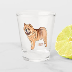 Chow Chow cartoon illustratie Shot Glas