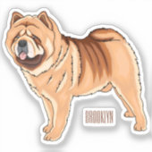 Chow Chow cartoon illustratie Sticker (Voorkant)