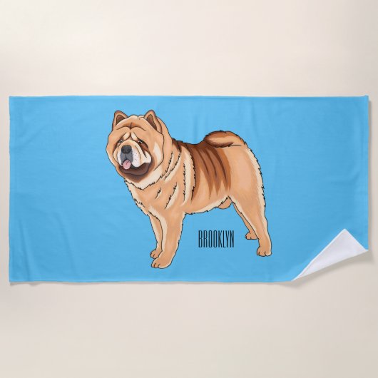Chow Chow cartoon illustratie Strandlaken (Voorkant)