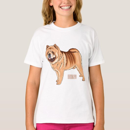 Chow Chow cartoon illustratie T-shirt (Voorkant)