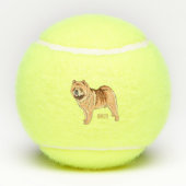 Chow Chow cartoon illustratie Tennisballen (Achterkant)
