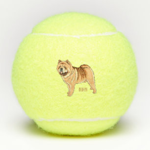 Chow Chow cartoon illustratie Tennisballen