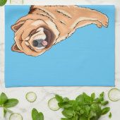 Chow Chow cartoon illustratie Theedoek (Gevouwen)