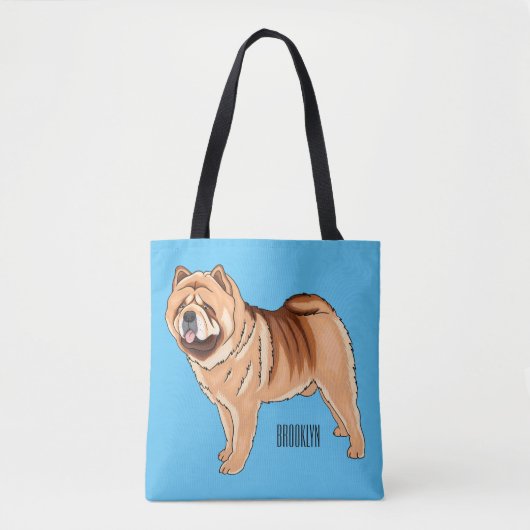 Chow Chow cartoon illustratie Tote Bag (Voorkant)