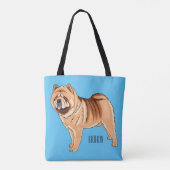 Chow Chow cartoon illustratie Tote Bag (Achterkant)