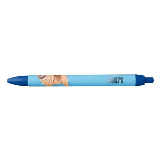 Chow Chow cartoon illustratie Zwarte Inkt Pen (Voorkant)