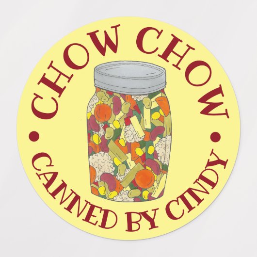 Chow Chow Chowchow Relish Amish PA Dutch Food Labels (Design 1)