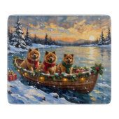 Chow Chow Christmas Boat Holiday Snijplank (Voorkant)