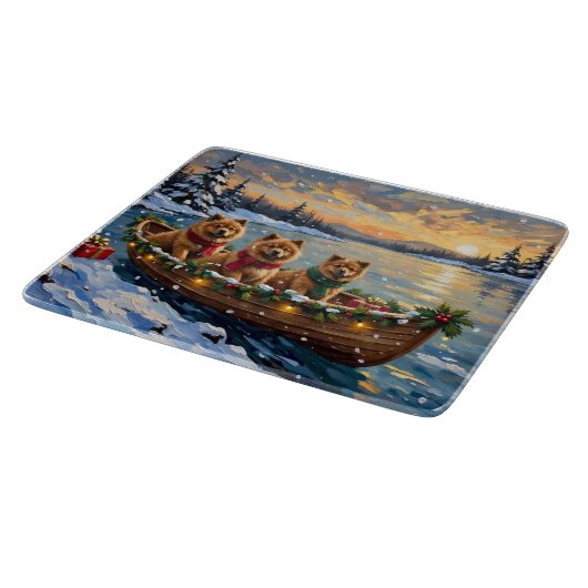 Chow Chow Christmas Boat Holiday Snijplank (Hoek)
