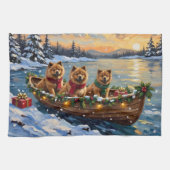 Chow Chow Christmas Boat Holiday Theedoek (Horizontaal)