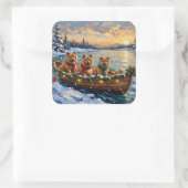 Chow Chow Christmas Boat Holiday Vierkante Sticker (Tas)