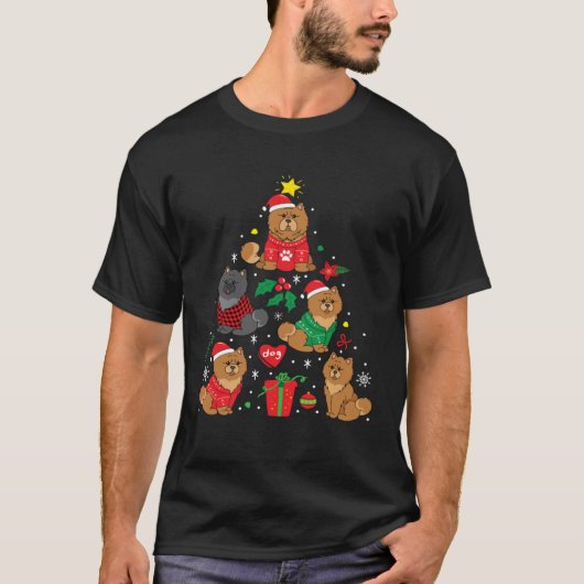 Chow Chow Christmas Dog Tree T-shirt (Voorkant)