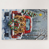 Chow Chow Christmas Red Truck Holiday Legpuzzel (Horizontaal)
