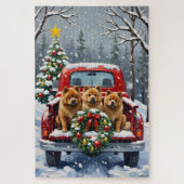 Chow Chow Christmas Red Truck Holiday Legpuzzel (Verticaal)