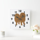 Chow Chow Clock Vierkante Klok (Huis)