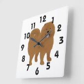 Chow Chow Clock Vierkante Klok (Hoek)