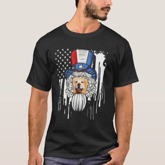 Chow Chow Costume Patriotic 4th Of July American F T-shirt (Voorkant)
