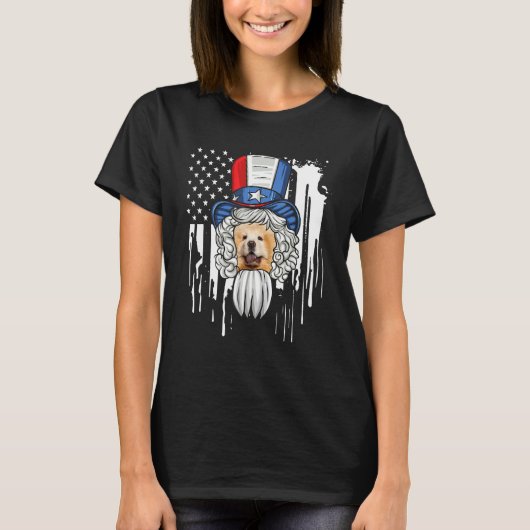 Chow Chow Costume Patriotic 4th Of July American F T-shirt (Voorkant)