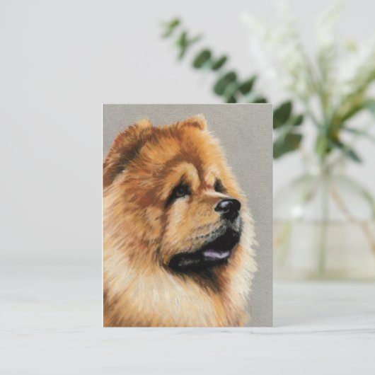 Chow Chow Dog Art Briefkaart (Staand voorkant)