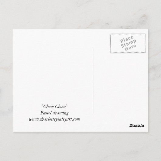 Chow Chow Dog Art Briefkaart (Achterkant)
