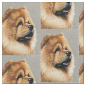 Chow Chow Dog Art Fabric Stof (Close Up)