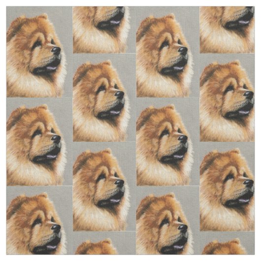 Chow Chow Dog Art Fabric Stof (Swatch)