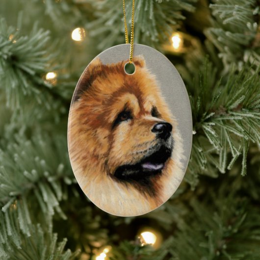 Chow Chow Dog Art Ornament (Boom)