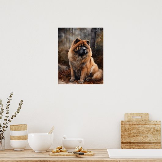 Chow Chow Dog Art Print Poster (Keuken)
