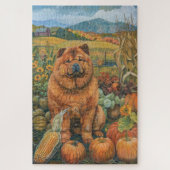 Chow Chow Dog Autumn Harvest Thanksgiving Legpuzzel (Verticaal)